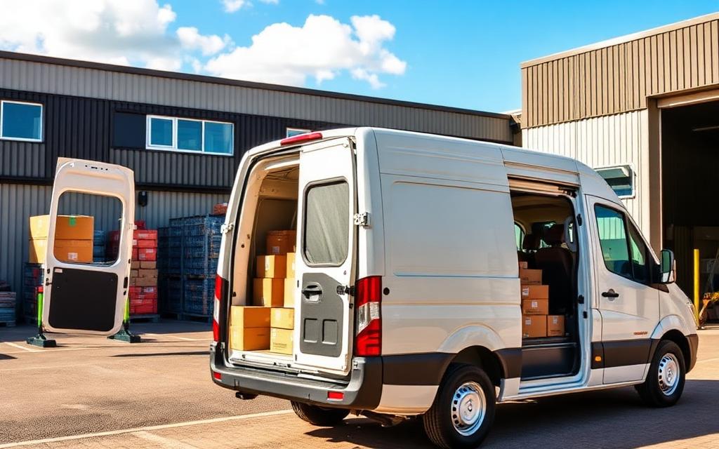 Snatex delivery van loaded with wholesale orders